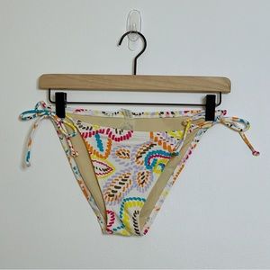 Victoria’s Secret White Multicolored Paisley Floral Side Tie Bikini Swimwear